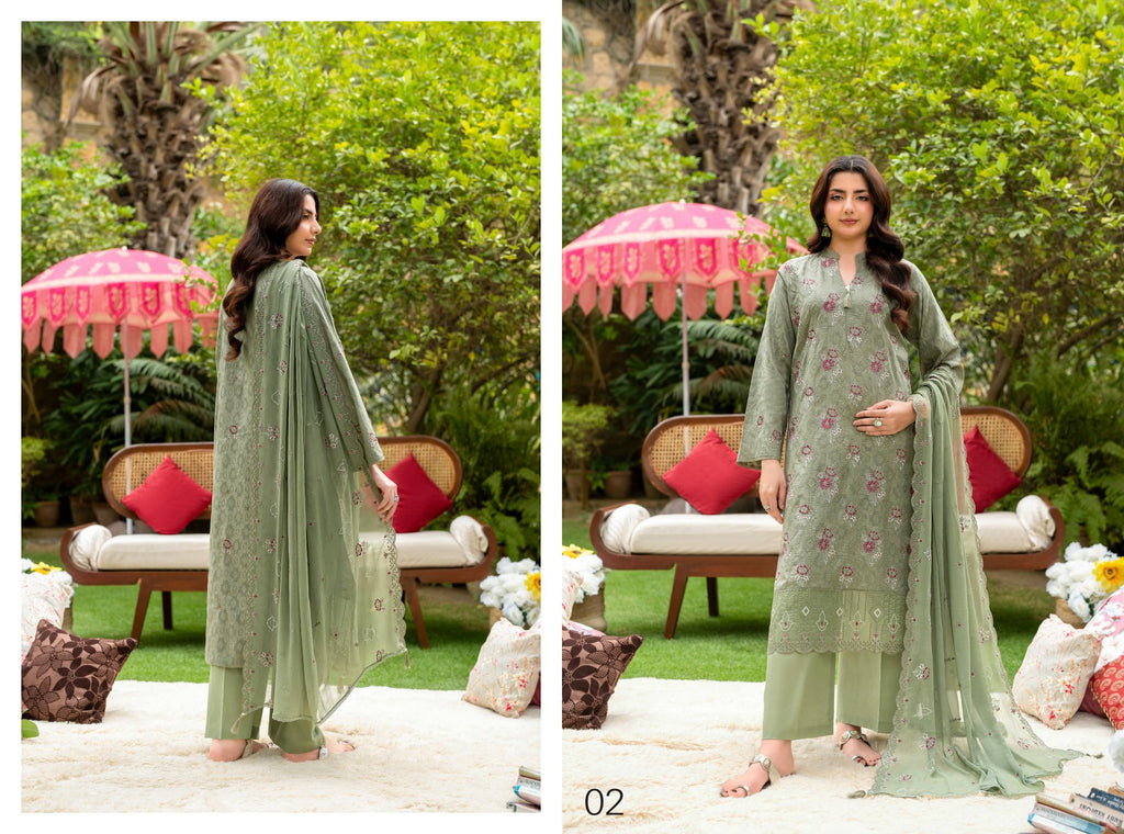Rujhan Haseen premium Luxury Embroidery jacquard 3pc suit