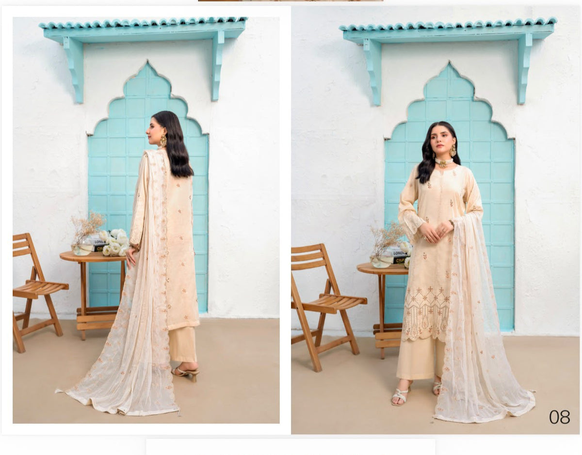 Ella by Rujhan - Premium Embroidered Lawn 3PC