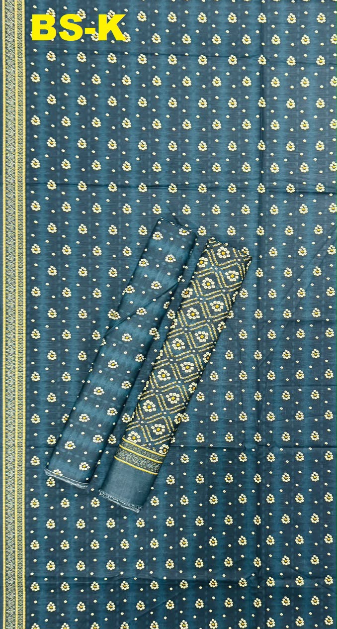 Bin saeed khaddar 3pc printed suit