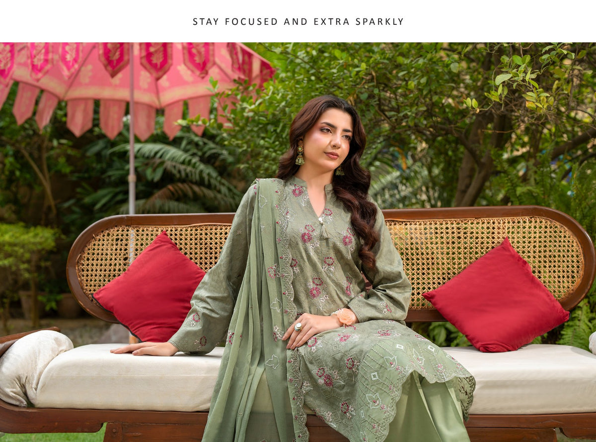 Rujhan Haseen premium Luxury Embroidery jacquard 3pc suit