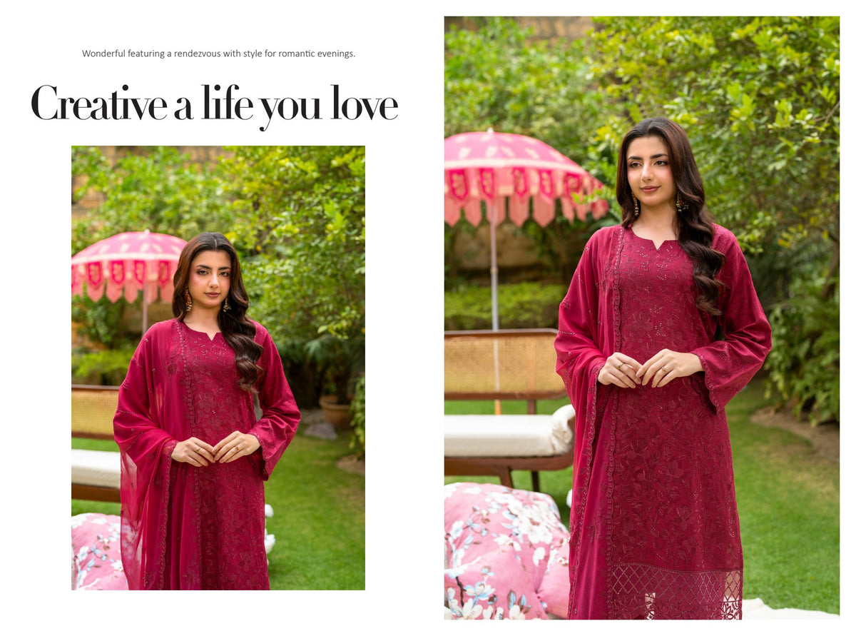Rujhan Haseen premium Luxury Embroidery jacquard 3pc suit