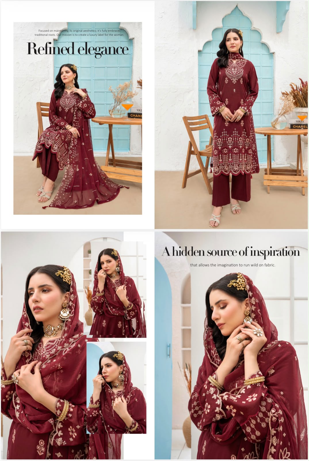 Ella by Rujhan - Premium Embroidered Lawn 3PC